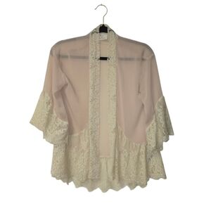 Open Front Lace Sheer Cardigan